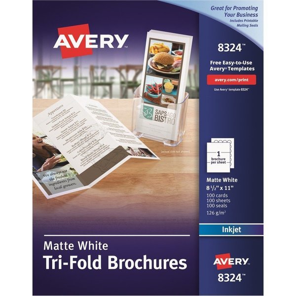 Avery Paper, Brochure, Mat We 100PK AVE8324
